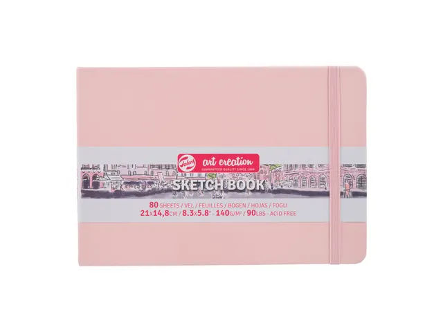 Schetsboek Talens Art Creation 80 witte vellen 140gr 210x150mm roze