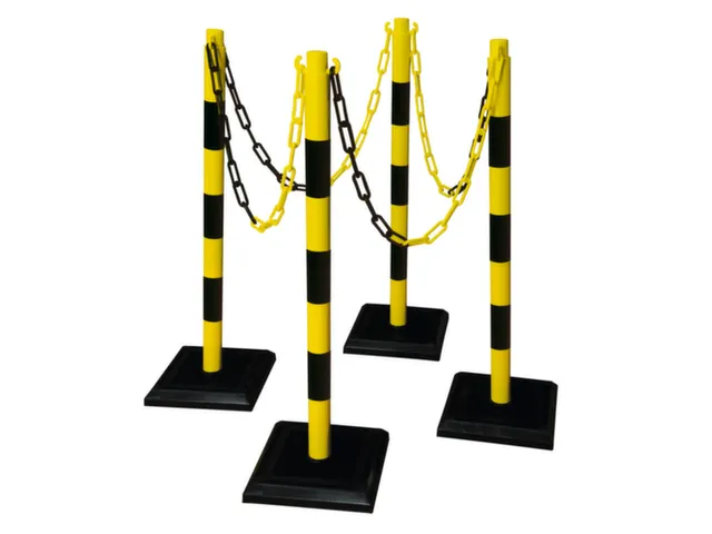 set kettingstaanders,4staanders,12,5m ketting,HxØ 900x50mm