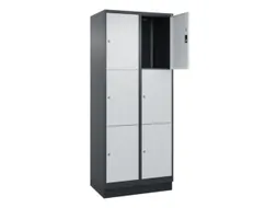 lockerkast,HxBxD 1950x800x500mm,2x3vakken,vak B 400mm,cil.-slot,sokkel