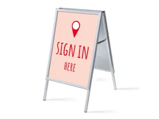 Stoepbord A1 complete set met print "Sign in here" Rood - 1
