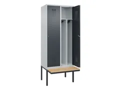 locker met bank,voor scheiding van kleding,HxBxD 2120x800x815mm,2vak