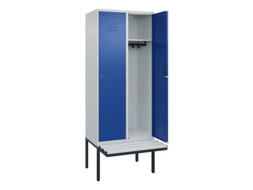 locker met bank,HxBxD 2120x800x815mm,2vak,vak B 400mm,cil.-slot