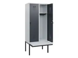 locker met bank,HxBxD 1950x800x815mm,2vak,vak B 400mm,draaigrendel