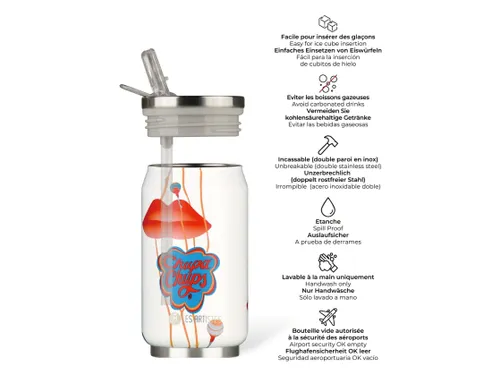 Thermosbeker Les Artistes Paris blik 280ml Chupa Kiss met rietje