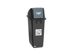 Afvalverzamelaar v. restafval,1x58l,HxBxD 810x335x460mm,romp PP zwart