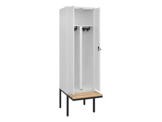 PBM-locker met bank,HxBxD 2120x600x815mm,2vak,vak B 300mm,draaigrendel - 2