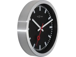Wandklok NeXtime 'Station' Ø19cm, geborsteld aluminium zwart streep - 3