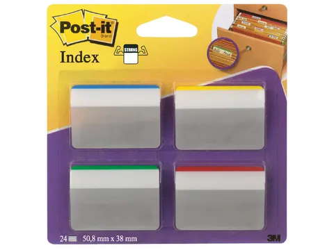 Indextabs Post-it 686A1 38x50.8mm strong gebogen assorti 24 tabs
