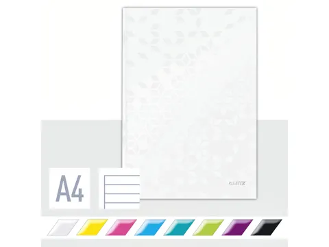 Notitieboek Leitz WOW A4 lijn wit