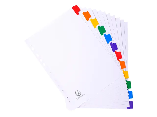 Tabblad Karton 160 Gram A4 + index 12 tabs wit