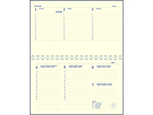 Agenda 2027 Ryam Compact Suprema 7dagen/2pagina's ringplastic zwart