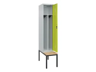 locker met bank,voor scheiding van kleding,HxBxD 2120x400x815mm,1vak - 1
