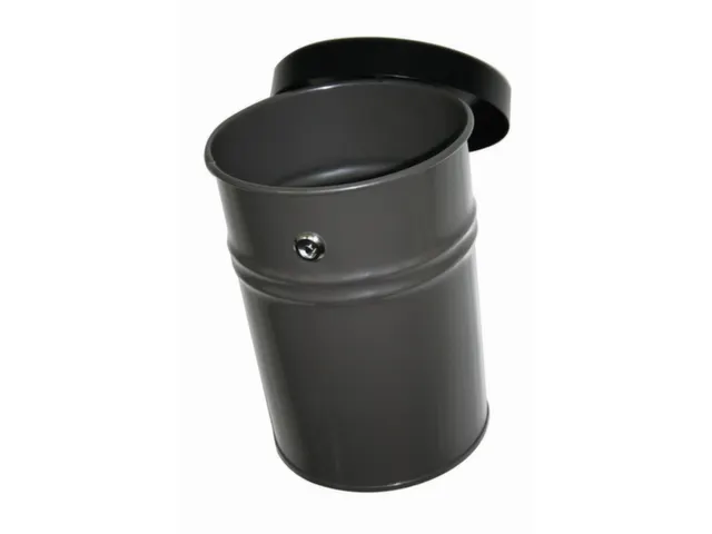 afvalbak,vlamdovend,24l,HxØ 370x295mm,wandmontage,kop zwart
