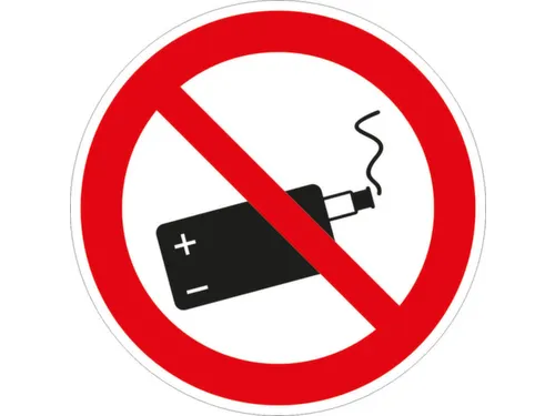 verbodsbord,E-sigaret verboden,PVC,Ø 100mm