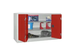 Vouwdeurkast 1000x1500x400mm 2legborden Verzinkt Ral7035 Front Ral3000