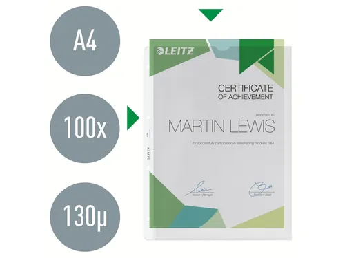 Showtas Leitz 4780 A4 4-gaats Pp 0.13mm Nerf 2 Zijden Open