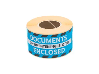 Verpakkingsetiketten 46x125mm Op Rol Documents Enclosed 250 Stuks - 1