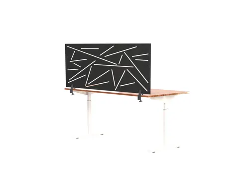 Akoestisch Bureaupaneel met patroon uitsnede 60x160cm Zwart