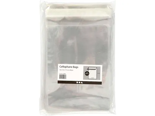 Cellofaanzak Creativ Company 17.3x12.3cm 25 micron met plakstrip 200st