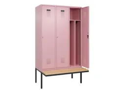 locker met bank,voor scheiding van kleding,HxBxD 2120x1200x815mm,3vak