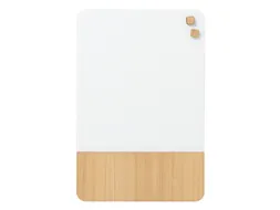 Glasmagneetbord Naga 40x60cm wit/eiken afgeronde hoeken