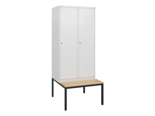 locker met bank,HxBxD 1950x800x815mm,2vak,vak B 400mm,cil.-slot