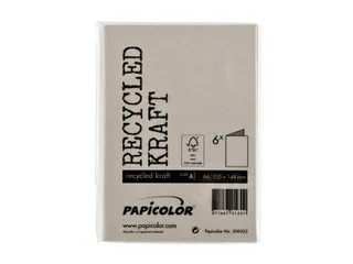 Correspondentiekaart Papicolor dubbel 105x148mm kraft grijs pak 6 st - 3