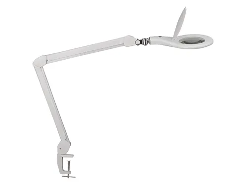 Loeplamp LED MAULmakro Wit met tafelklem