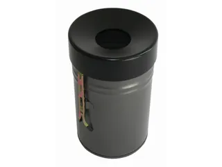 afvalbak,vlamdovend,16l,HxØ 340x245mm,wandmontage,kop zwart - 1