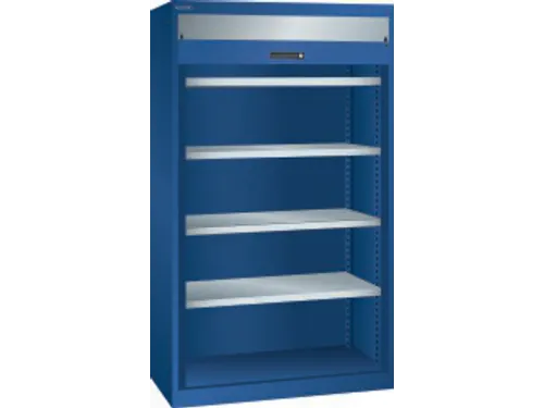 zwaarlast-roldeurkast,HxBxD 1950x1100x641mm,4xStalen bodem,lak RAL5010