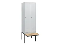 locker met bank,HxBxD 1950x600x815mm,2vak,vak B 300mm,cil.-slot
