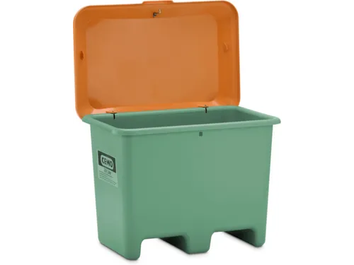 strooigoedbak,200l,HxBxD 690x890x600mm,GVK,groen,deksel oranje