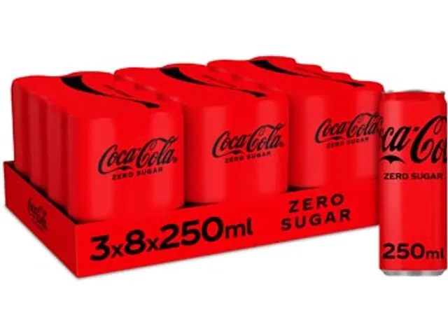 Coca-Cola Zero frisdrank, 25 cl sleek blik, pak van 24 stuks