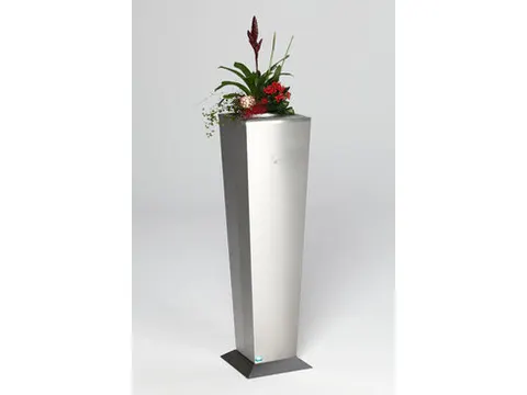 Staande asbak van RVS,HxBxD 1100x310x310mm,RVS,inzet v. planten