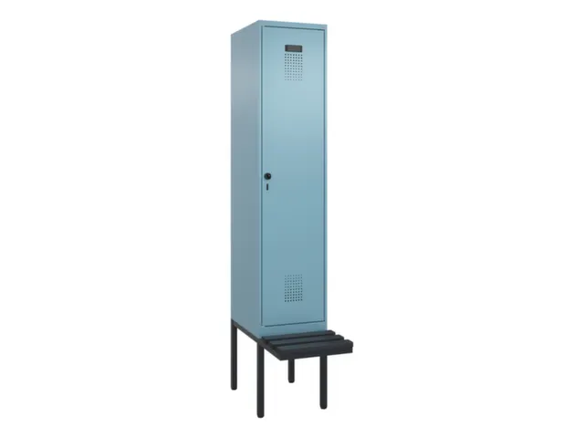 locker met bank,voor scheiding van kleding,HxBxD 2120x400x815mm,1vak