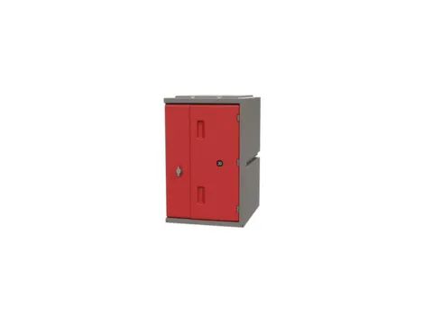 Kunststof locker,HxBxD 610x385x470mm,1vakken,draaigrendel,romp grijs