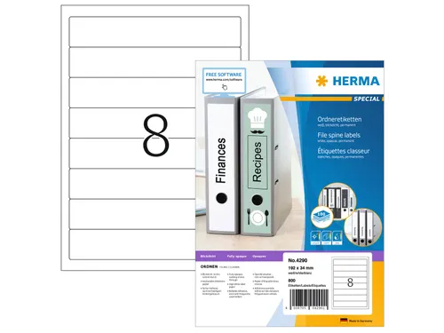 Herma 4290 Rugetiket 192x34 mm Wit permanent klevend 800 stuks