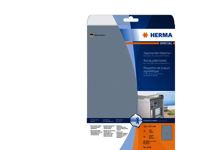 Etiket Herma 4216 105x148mm Weerbestendig Zlver 100 stuks