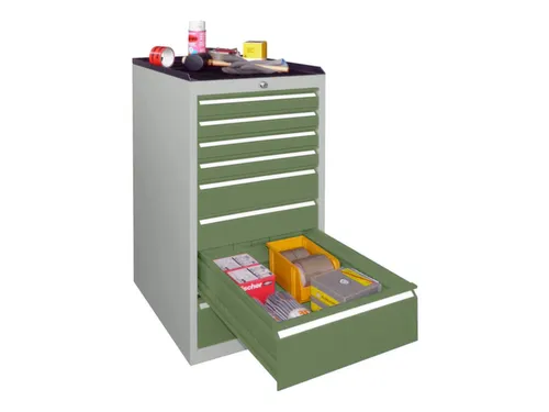 ladekast HxBxD 1000x500x600mm 8laden slot RAL7035 front RAL6011