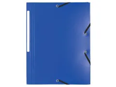 elastomap A4 uit PP 3 kleppen en elastiek blauw