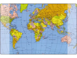 Bureau-onderlegger Kangaro 579x379mm met wereldkaart kunststof - 1