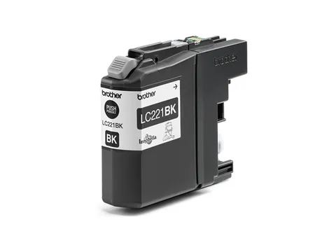 Brother LC221BK, Zwart, 1 stuk(s), 260 pagina's, Enkele verpakking