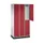 Dubbeldekse garderobekast,RAL 7035/RAL 3003,HxBxD 1950x920x500mm