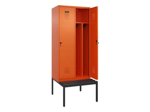 locker met bank,voor scheiding van kleding,HxBxD 2120x800x815mm,2vak