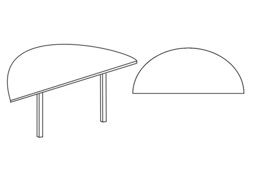 aanbouwtafel,i.h.v.,HxBxD 720-840x1600x800mm,halfrond,MS-donkergrijs