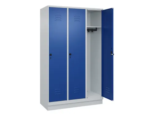 locker,HxBxD 1950x1200x500mm,3vak,vak B 400mm,draaigrendel,sokkel