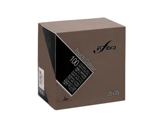 Infibra Servet 25x25cm 1/4 vouw 2-Laags Bruin 3000 Stuks - 1