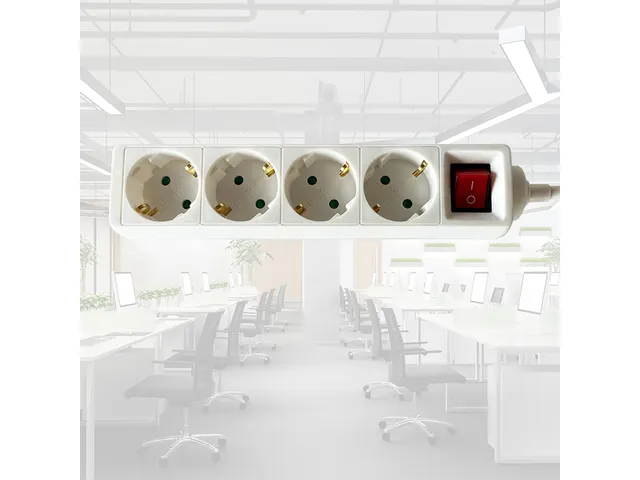 Stekkerdoos BRASQ 4 voudig 3 meter wit