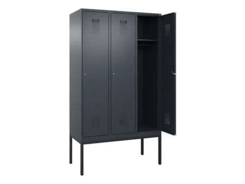 locker,HxBxD 2120x1200x500mm,3vak,vak B 400mm,cil.-slot,voetonderstel