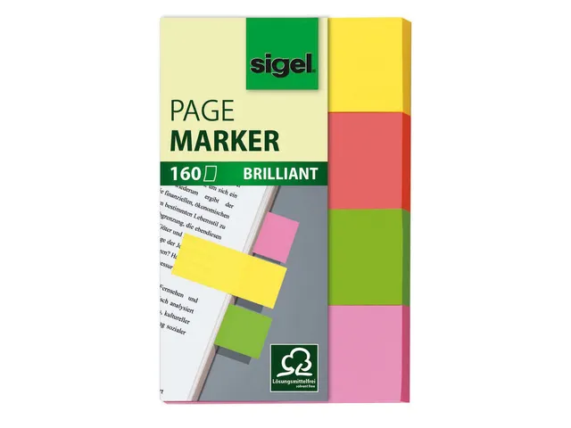 Indexeringsstrookjes Sigel brillant 4-kleurig assortimaat strookjes 20